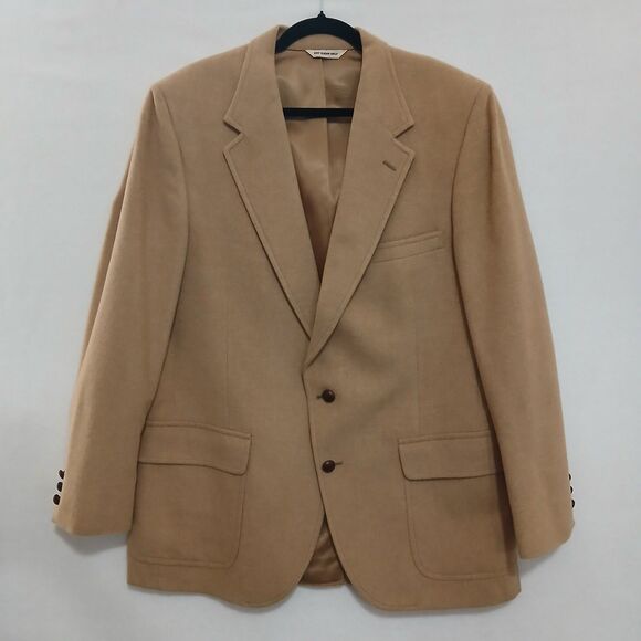 PBM by Dillards Sport Jacket Blazer 100% Camel Hair Tan Lined 2 Buttons 42R #635
